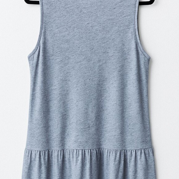 Sonoma Heathered Blue Sleeveless V Neck Tank Top XXL Peplum Hem - NWT - Picture 2 of 3